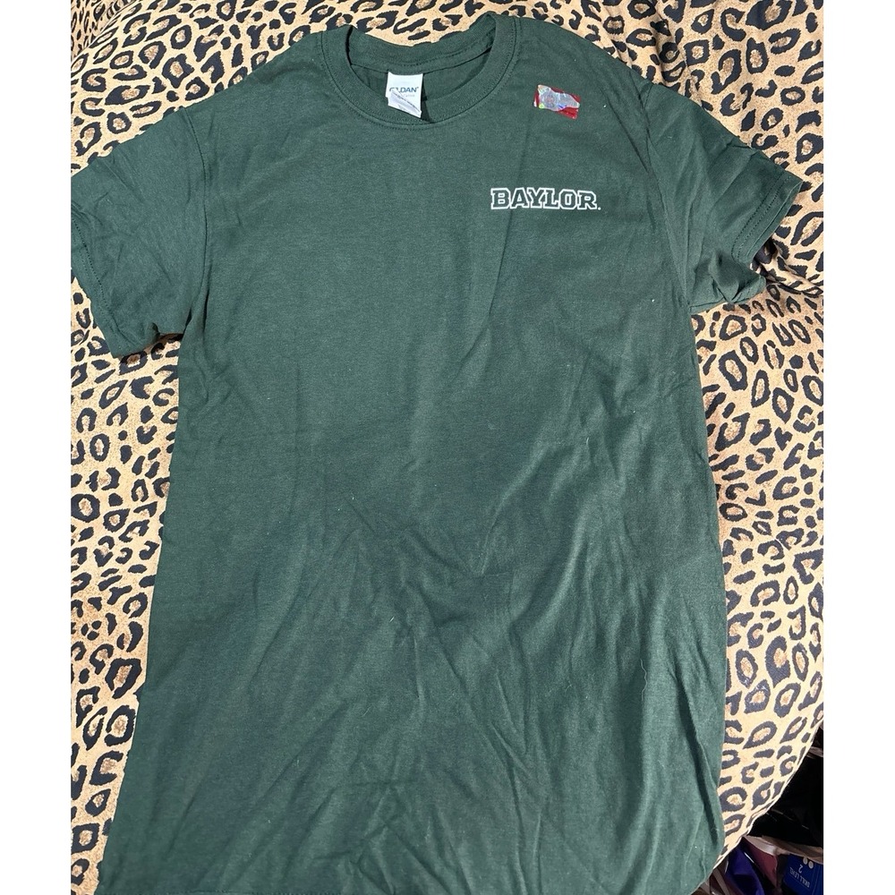 NEW Baylor University NCAA Floral Bear Dark Green Adult Tee, Small